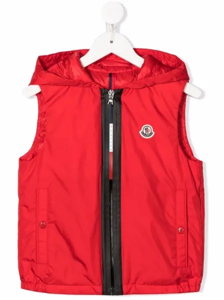 Moncler Enfant logo-patch feather-down hooded gilet