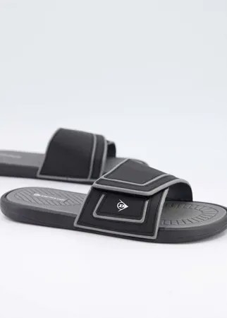 Черные шлепанцы с логотипом Dunlop-Черный