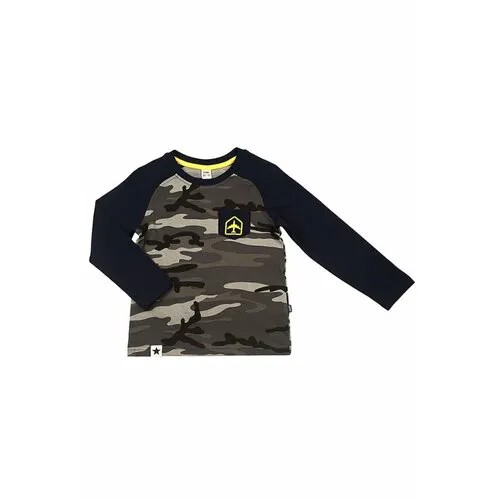 Лонгслив Mini Maxi, хлопок, размер 98, синий, хаки