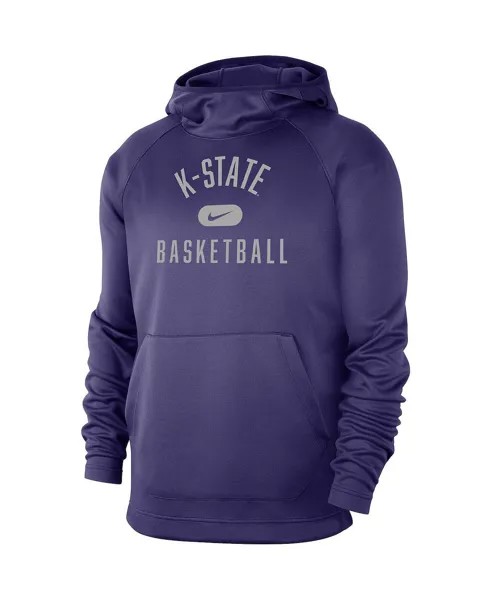 Мужская фиолетовая толстовка с капюшоном и регланами kansas state wildcats spotlight Nike, фиолетовый