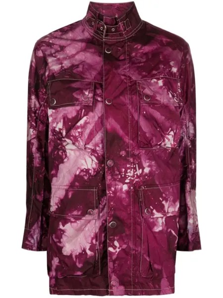 Stain Shade graphic-print silk-blend jacket, фиолетовый