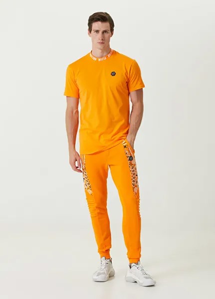 Оранжевые спортивные штаны-джоггеры с этническим узором Philipp Plein