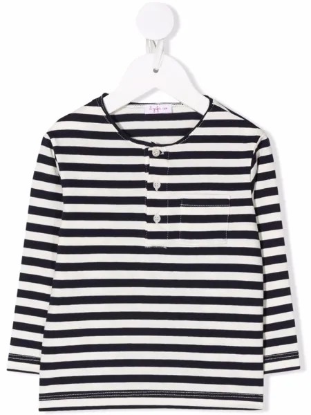 Il Gufo buttoned stripe-print T-shirt