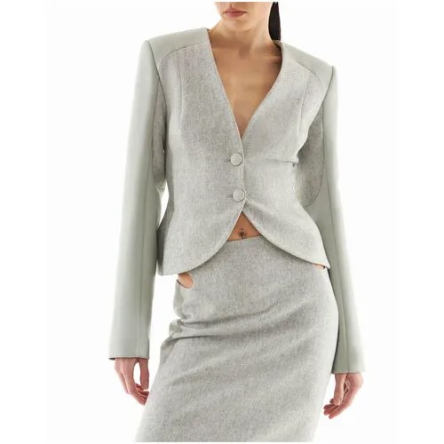Пиджак , размер XS, серебряный, серый