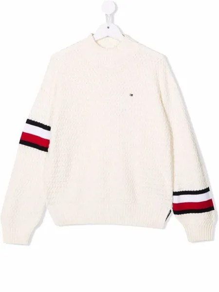 Tommy Hilfiger Junior джемпер фактурной вязки с высоким воротником