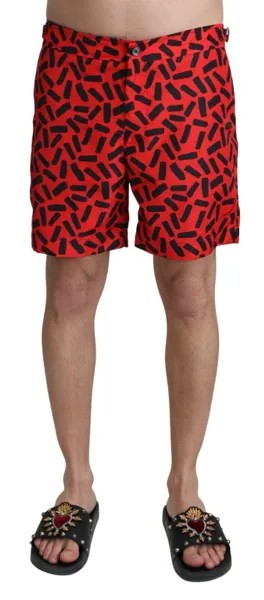 DOLCE - GABBANA Купальные костюмы Пляжная одежда с красным узором Шорты с логотипом IT4 / США Рекомендуемая розничная цена 650 долларов США