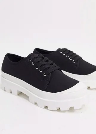 Черные ботинки на шнуровке и массивной подошве ASOS DESIGN-Черный цвет