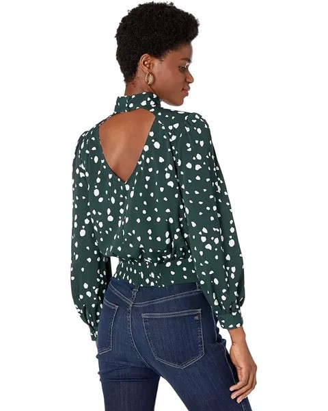 Топ 1.STATE Long Sleeve Cropped Mock Neck Top, цвет Animal Dots