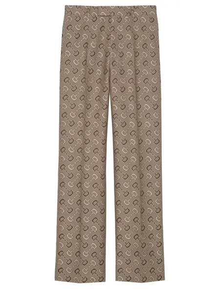 Брюки Gucci Maxi Horsebit, бежевый