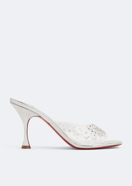 Мюли CHRISTIAN LOUBOUTIN Degramule Strass 85 mules, серебряный