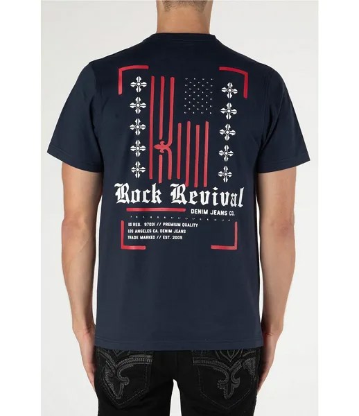 Однотонная футболка с короткими рукавами Rock Revival и принтом тай-дай, мультиколор