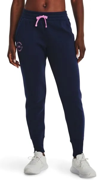 Спортивные брюки женские Under Armour Rival Fleece Crest Joggers синие XS