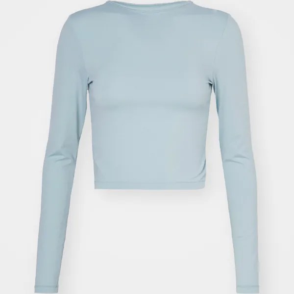 Лонгслив Casall Crop Long Sleeve, серо-голубой