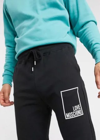 Джоггеры на манжетах с логотипом Love Moschino-Черный