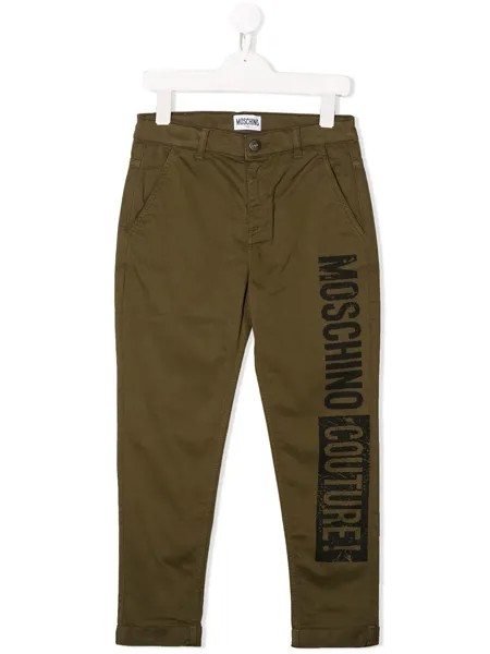Moschino Kids брюки с логотипом