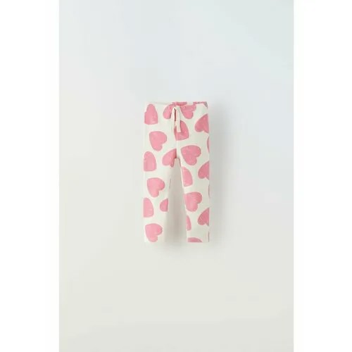 Легинсы Zara, размер 98, белый, розовый
