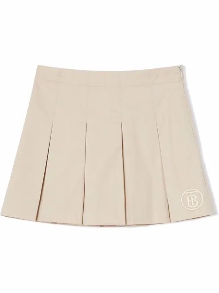 Burberry Kids юбка с вышитой монограммой