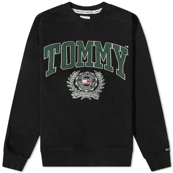 Свитшот с круглым вырезом Tommy Jeans, черный