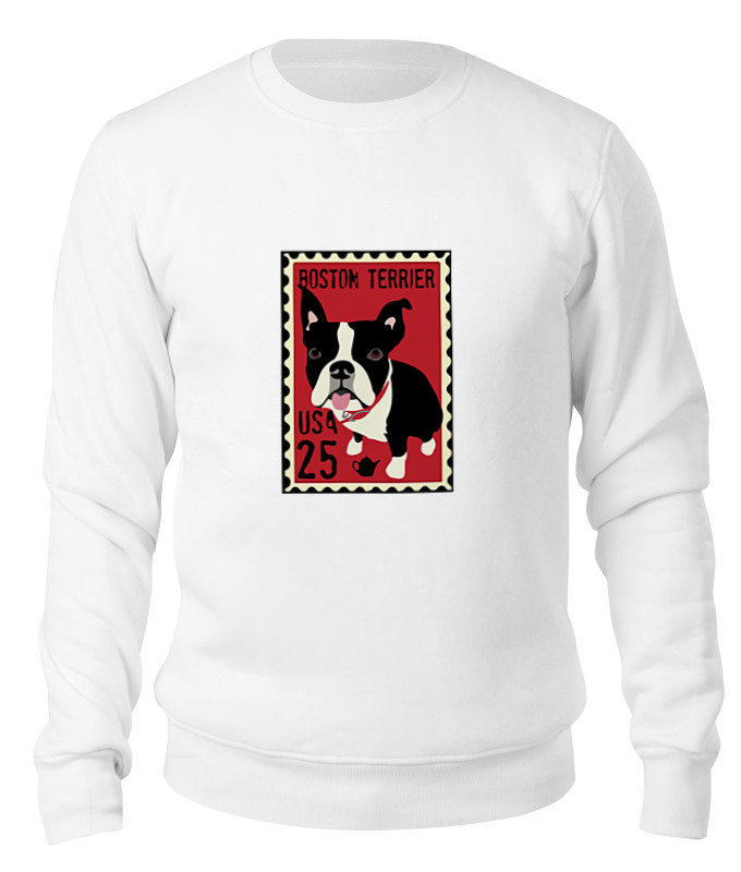 Свитшот унисекс Printio Boston terrier белый 2XL