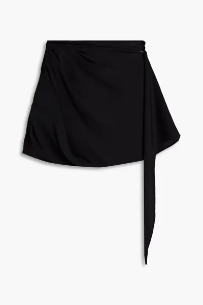 Мини-юбка из шелкового атласа с драпировкой Gauge81, черный