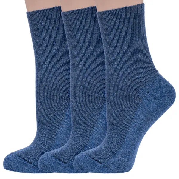 Комплект носков женских Dr Feet 3-15DF6 синих 25