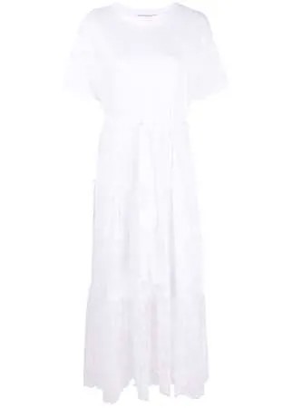 Ermanno Ermanno длинное платье-футболка с кружевом