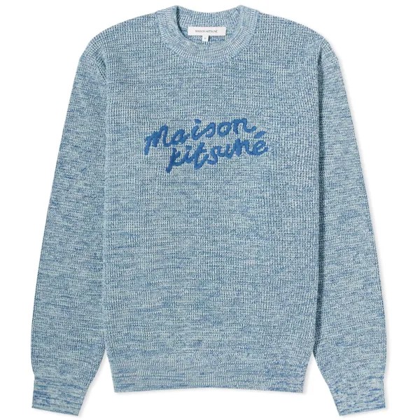 Толстовка Maison Kitsuné Handwriting Comfort Sweat, цвет Ink Blue Melange