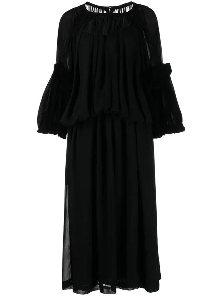 Comme Des Garçons Comme Des Garçons платье миди с рукавами колокол и драпировкой