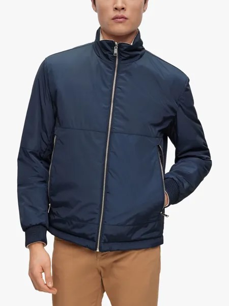 Двусторонняя куртка на молнии BOSS Crepin, темно-синий/кремовый