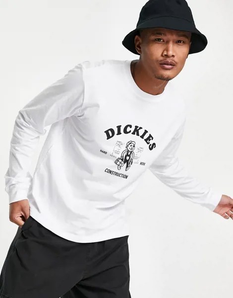 Белый лонгслив Dickies Construction