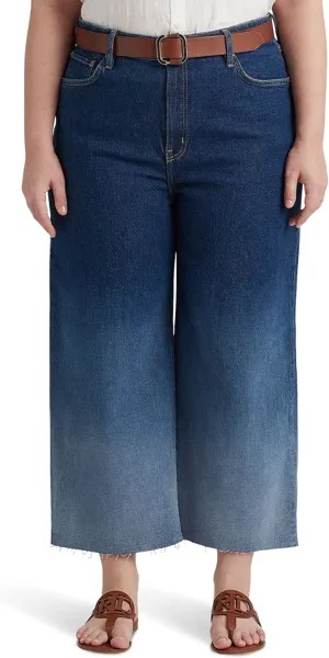 Джинсы Plus Size Ombre High-Rise Wide-Leg Cropped Jeans in Ombre Canyon Wash LAUREN Ralph Lauren, цвет Ombre Canyon Wash