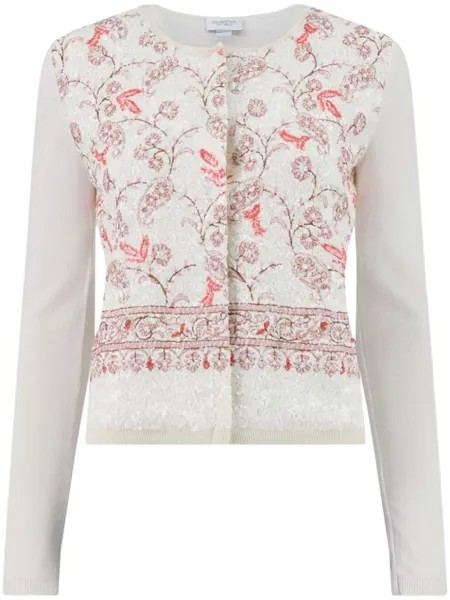 Giambattista Valli кардиган Popping Paisley с пайетками, белый