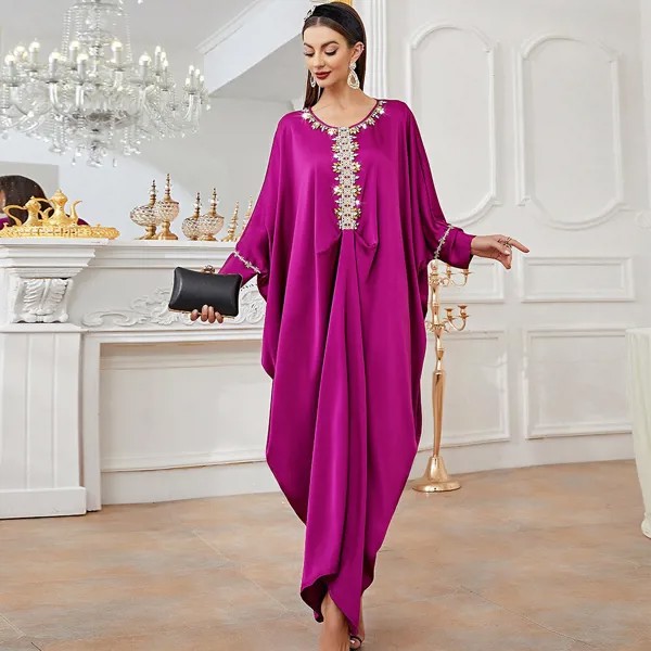 Eid Kaftan Abaya Дубай, Турция арабское мусульманское длинное платье росед ручная работа накидка мусульманское Африканское платье для женщин Caftan ...