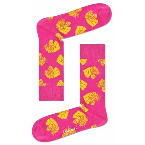 Носки Happy Socks, 2 пары, 2 уп., размер 36-40, черный, мультиколор, розовый