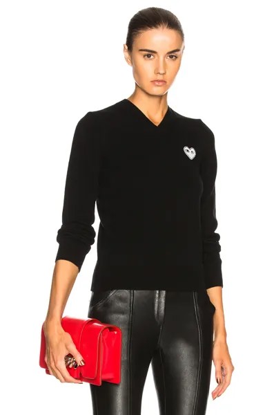 Свитер Comme des Garçons White Heart Pullover, черный