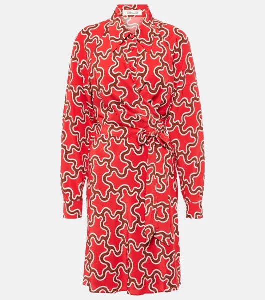 Мини-Платье Sophie из джерси с принтом Diane Von Furstenberg, красный
