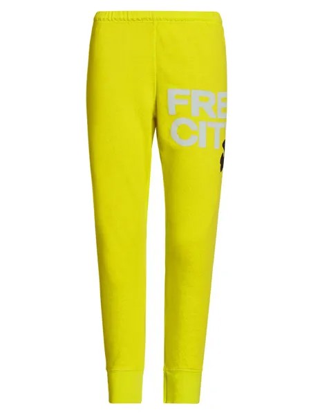 Хлопковые спортивные штаны с логотипом FREECITY, желтый