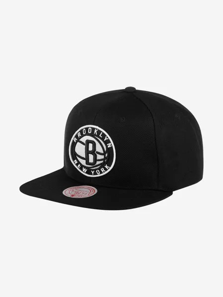 Бейсболка с прямым козырьком MITCHELL NESS HHSS3256-BNEYYPPPBLCK Brooklyn Nets NBA (черный), Черный