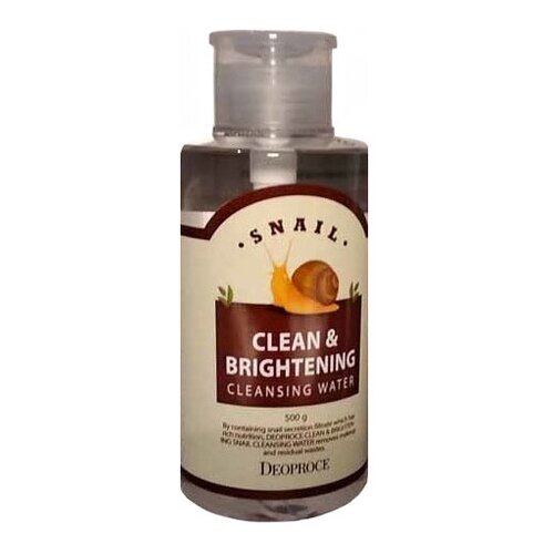 Deoproce очищающая вода для снятия макияжа с муцином улитки Clean & Brightening Snail Cleansing Water, 500 г