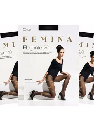 Женские колготки Femina, Elegante 20 den, набор 3 шт.,черный, размер 3