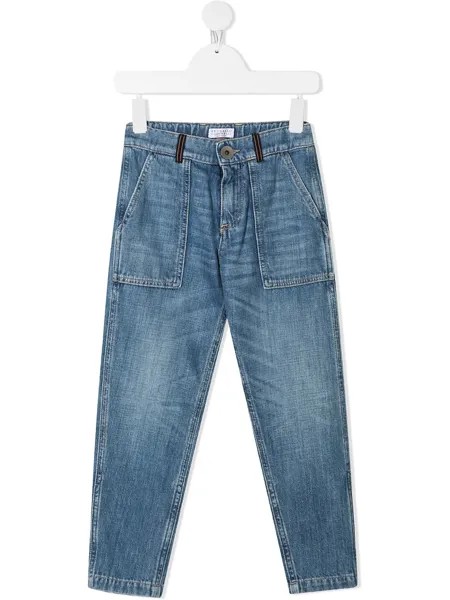 Brunello Cucinelli Kids джинсы с эффектом потертости