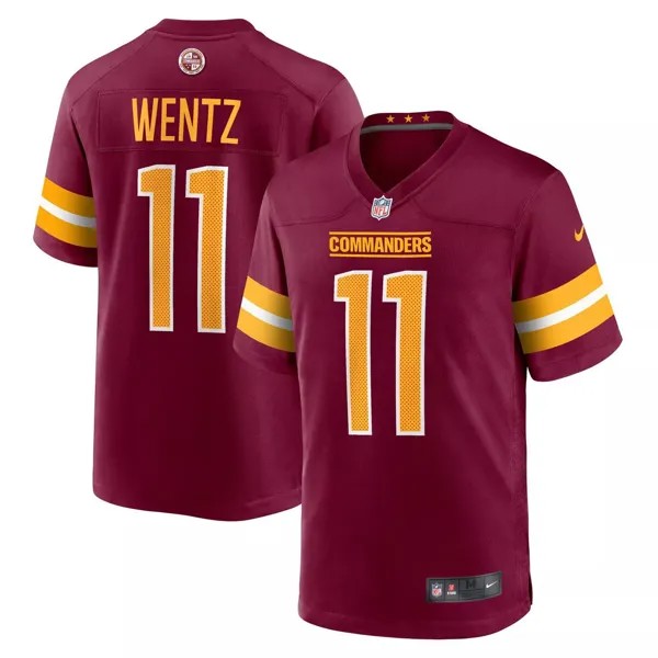 Мужская игровая майка Carson Wentz бордового цвета Washington Commanders Nike