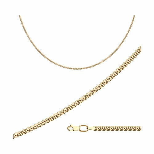 Цепь Diamant online Нонна, серебро, 925 проба, золочение, длина 40 см, средний вес 4.71 г