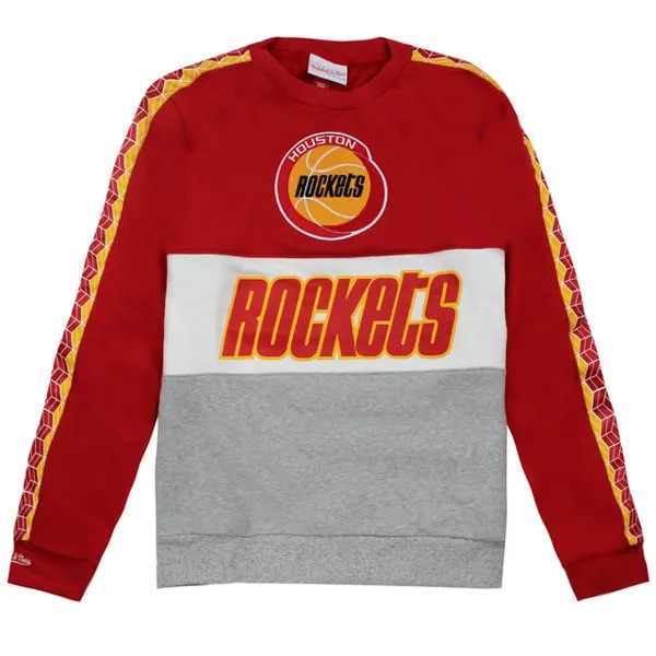 Флисовый мужской свитер Mitchell & ness Houston Rockets NBA с лучшим бомбардиром НБА Mitchell And Ness, красный
