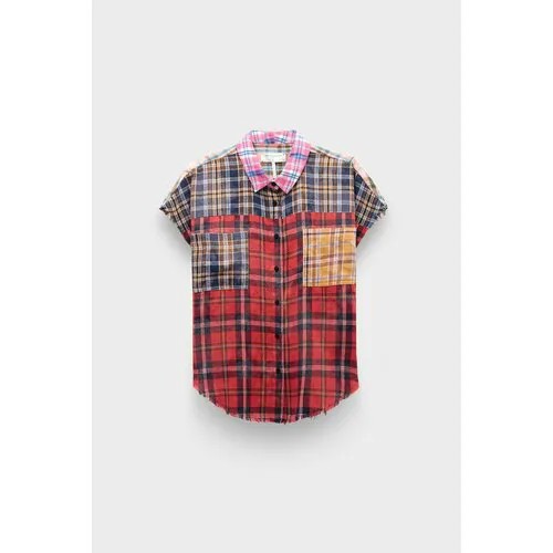 Рубашка One Teaspoon, mixed flannel cut off daria shirt multi, размер 44, мультиколор