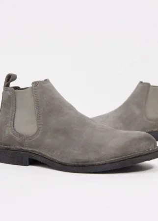 Серые замшевые ботинки челси Kenneth Cole-Серый