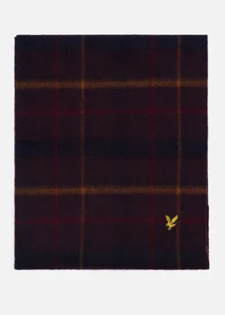 Шарф мужской Lyle&Scott Tartan Lambswool бордовый 173х32 см
