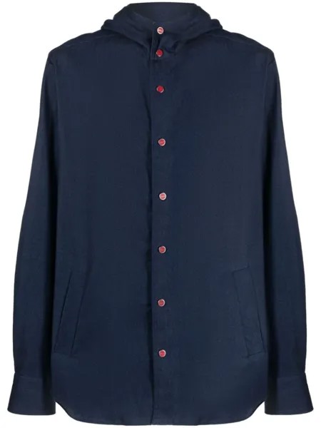 Kiton рубашка с капюшоном, синий