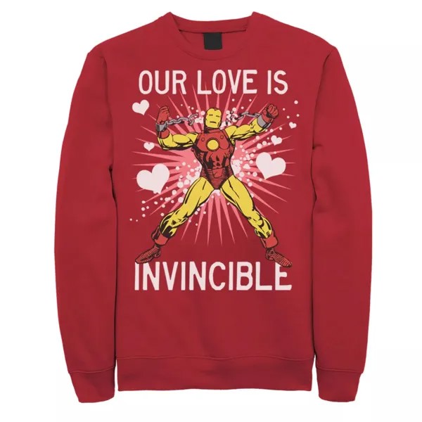 Мужской флисовый пуловер с графическим рисунком Iron Man Our Love Is Invincible Marvel