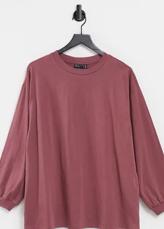 Бордовый oversize-лонгслив с манжетами ASOS DESIGN Maternity-Красный